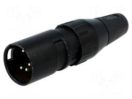 Plug | XLR | male | PIN: 5 | straight | for cable | soldering | 50V | 7.5A