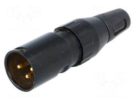 Plug | XLR | male | PIN: 3 | straight | for cable | soldering | gold-plated