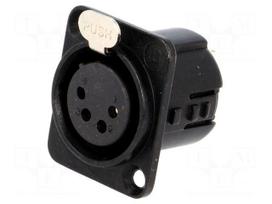 Socket | XLR | female | PIN: 4 | straight | soldering | silver plated | 50V