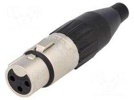 Plug | XLR | female | PIN: 3 | straight | for cable | soldering | tinned