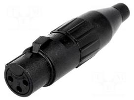 Plug | XLR | female | PIN: 3 | straight | for cable | soldering | tinned