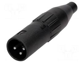 Plug | XLR | male | PIN: 3 | straight | for cable | soldering | tinned | 133V