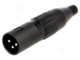 Plug | XLR | male | PIN: 3 | straight | for cable | soldering | 133V | 15A