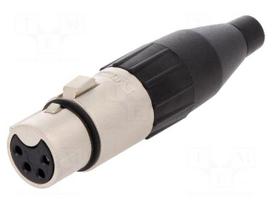 Plug | XLR | female | PIN: 4 | straight | for cable | soldering | tinned