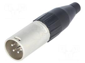 Plug | XLR | male | PIN: 4 | straight | for cable | soldering | 133V | 10A