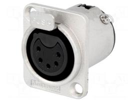 Socket | XLR | female | PIN: 5 | straight | soldering | tinned | 133V | 7.5A