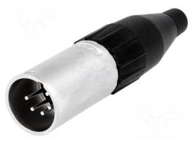 Plug | XLR | male | PIN: 5 | straight | for cable | soldering | 133V | 7.5A