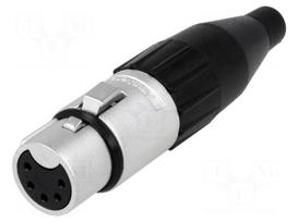 Plug | XLR | female | PIN: 5 | straight | for cable | soldering | tinned