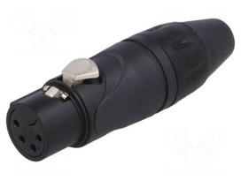 Plug | XLR | female | PIN: 4 | straight | for cable | soldering | tinned
