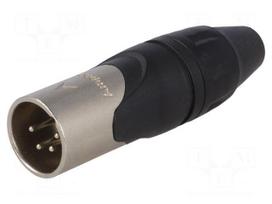 Plug | XLR | male | PIN: 4 | straight | for cable | soldering | 133V | 10A