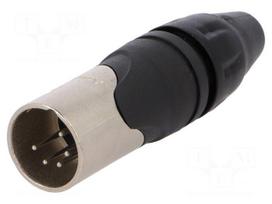 Plug | XLR | male | PIN: 5 | straight | for cable | soldering | 133V | 7.5A