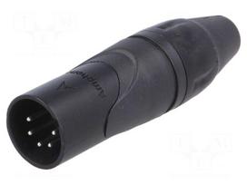 Plug | XLR | male | PIN: 5 | straight | for cable | soldering | 133V | 7.5A