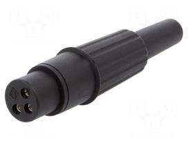 Plug | XLR | female | PIN: 3 | straight | for cable | soldering | black