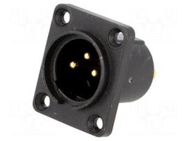 Socket | XLR | male | PIN: 3 | sealed | flange (4 holes),screw | 5A