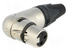Plug | XLR | female | PIN: 3 | angled 90° | swivel | for cable | soldering