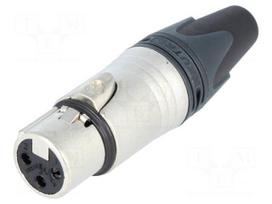 Plug | XLR | female | PIN: 3 | straight | for cable | soldering | 16A