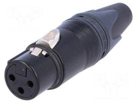 Plug | XLR | female | PIN: 3 | straight | for cable | soldering | 16A