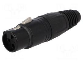 Plug | XLR | female | PIN: 3 | straight | for cable | soldering | 16A