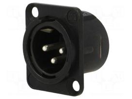 Socket | XLR | male | PIN: 3 | flange (2 holes),for panel mounting