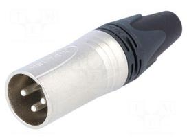 Plug | XLR | male | PIN: 3 | straight | for cable | soldering | 16A | 3.5÷8mm