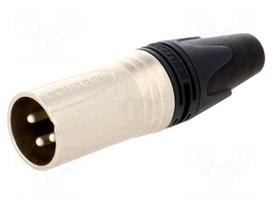 Plug | XLR | male | PIN: 3 | straight | for cable | soldering | 16A | 3.5÷8mm