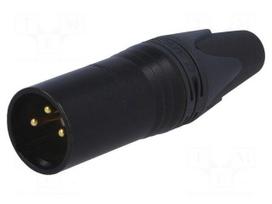 Plug | XLR | male | PIN: 3 | straight | for cable | soldering | 16A | 3.5÷8mm