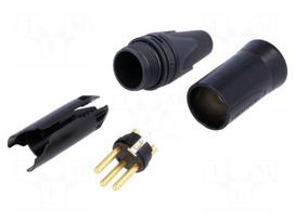 Plug | XLR | male | PIN: 3 | straight | for cable | soldering | 16A | 3.5÷8mm