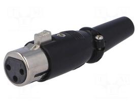 Plug | XLR | female | PIN: 3 | straight | for cable | gold-plated