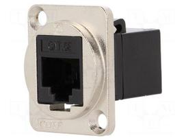 Coupler | FT | Cat: 5e | Layout: 8p8c | RJ45 socket,both sides | 19x24mm