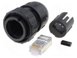 Plug | RJ45 | DC | PIN: 8 | Cat: 6 | shielded | Layout: 8p8c | IP67,IP68 | IDC