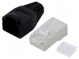 Plug | RJ45 | PIN: 8 | Cat: 6 | shielded,with protection | Layout: 8p8c