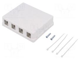 Socket | RJ45 housing | unshielded,Keystone | Colour: white | female