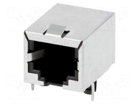 Socket | RJ12 | PIN: 6 | shielded | Layout: 6p6c | THT | angled