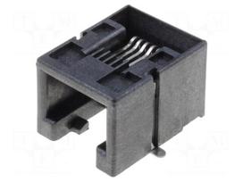 Socket | RJ12 | PIN: 6 | Cat: 3 | low profile | gold-plated | Layout: 6p6c