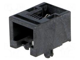 Socket | RJ11 | PIN: 4 | Cat: 3 | low profile | Layout: 6p4c | THT