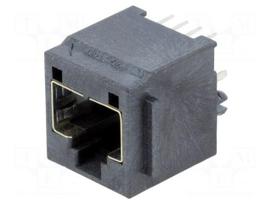 Socket | RJ45 | PIN: 8 | Cat: 3 | shielded | gold-plated | Layout: 8p8c | THT