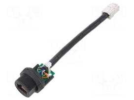 Adapter cable | 0.1m | PIN: 8 | Cat: 5e | Layout: 8p8c | IP67 | straight