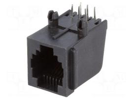 Socket | RJ12 | PIN: 6 | gold-plated | Layout: 6p6c | THT | angled 90°