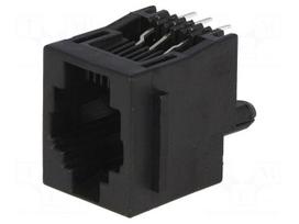 Socket | RJ12 | PIN: 6 | with panel stop blockade | Layout: 6p6c | THT