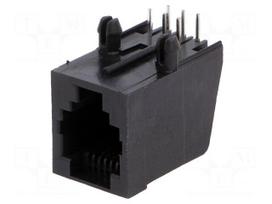 Socket | RJ12 | PIN: 6 | Layout: 6p6c | THT | angled