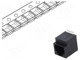 Socket | RJ12 | PIN: 6 | Cat: 5 | Layout: 6p6c | SMT | vertical