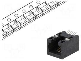Socket | RJ12 | PIN: 6 | Cat: 5 | Layout: 6p6c | SMT | horizontal