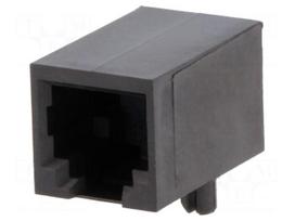 Socket | RJ12 | PIN: 6 | Layout: 6p6c | THT | on PCBs | angled