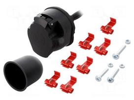 Connector: automotive | socket | PIN: 7 | nickel plated | 12VDC | brass