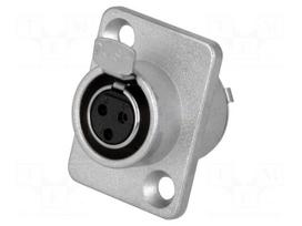Socket | XLR mini | female | PIN: 3 | soldering | 5A | 0.5mm2
