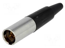 Plug | XLR mini | male | PIN: 3 | for cable | soldering | 5A | 0.5mm2 | 3.5mm