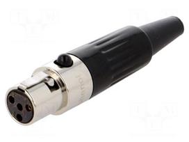 Plug | XLR mini | female | PIN: 4 | for cable | soldering | 5A | 0.5mm2
