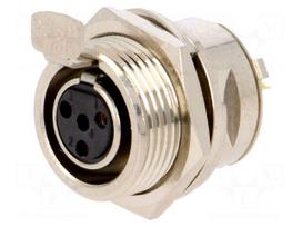 Socket | XLR mini | female | PIN: 4 | soldering | 5A | 0.5mm2