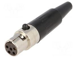 Plug | XLR mini | female | PIN: 5 | for cable | soldering | 4A | 0.5mm2