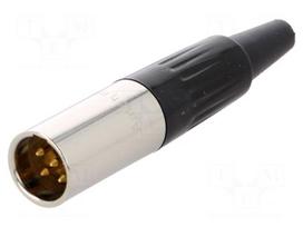 Plug | XLR mini | male | PIN: 5 | for cable | soldering | 4A | 0.5mm2 | 3.5mm